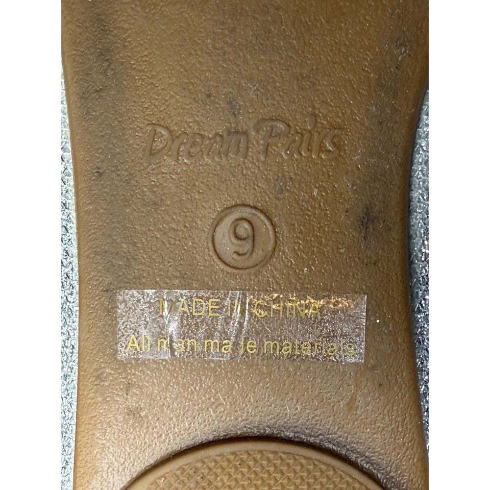 Dream Pairs Womens Silver Glitter Ballet Flats Ankle Strap Size 9 - Picture 3 of 10
